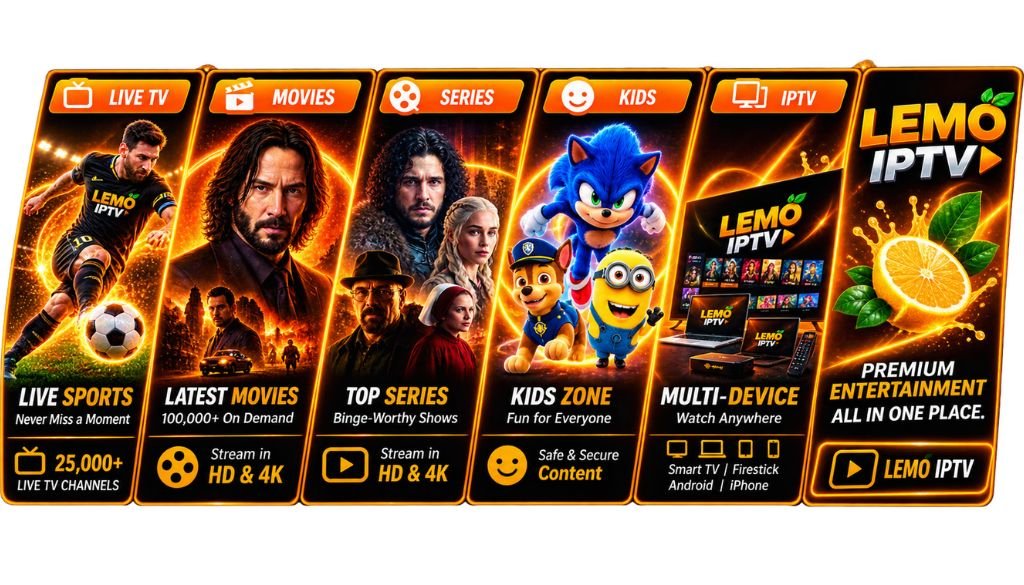 lemo iptv premium entertainment with live sports movies series kids content and multi device streaming